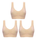 3 pçs/set Sexy Mulheres Sutiã Plus Size Perfeita Sutiã Sem Sutiã Bralette Bra pad Cueca Confortável Sem Fio Ativa - Use Juli