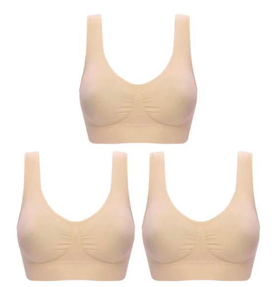 3 pçs/set Sexy Mulheres Sutiã Plus Size Perfeita Sutiã Sem Sutiã Bralette Bra pad Cueca Confortável Sem Fio Ativa - Use Juli