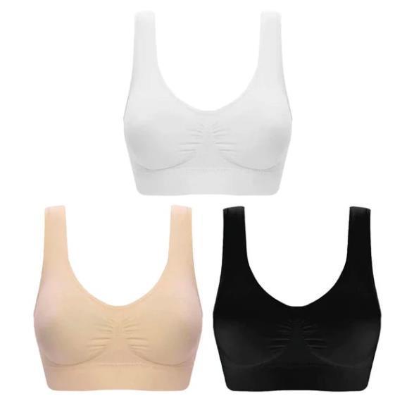 3 pçs/set Sexy Mulheres Sutiã Plus Size Perfeita Sutiã Sem Sutiã Bralette Bra pad Cueca Confortável Sem Fio Ativa - Use Juli